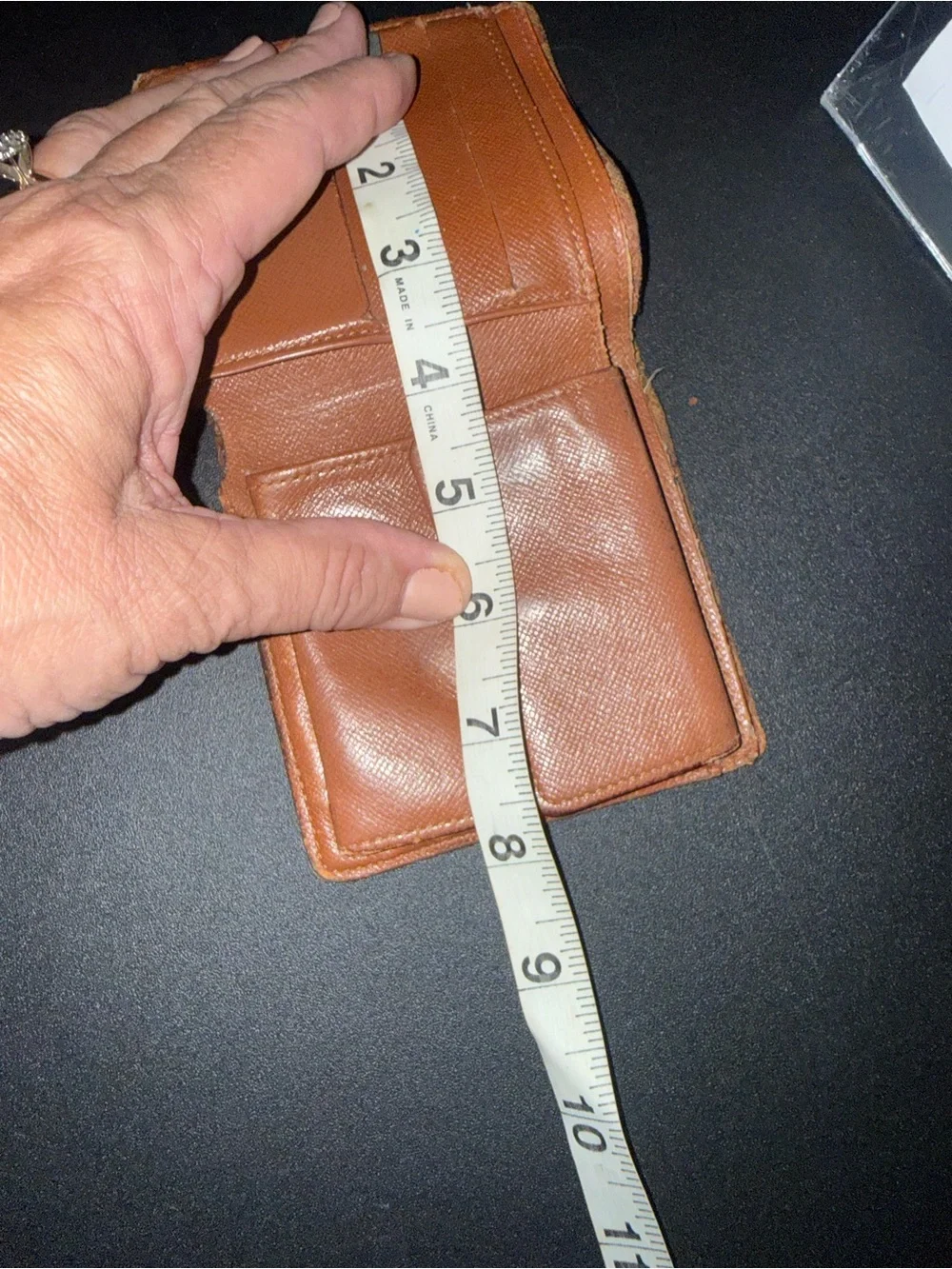 Louis Vuitton Brown Monogram Money wallet with Tan Trim